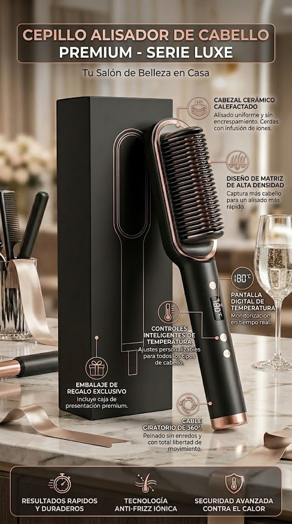 Cepillo Alisador de Iones 3en1 — Cabello Liso Profesional en Casa