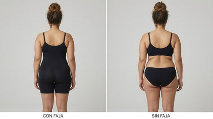 Comparativa espalda con y sin faja