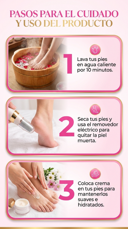 Removedor de Callos Eléctrico Recargable — Pies Suaves como Pedicura, en Casa