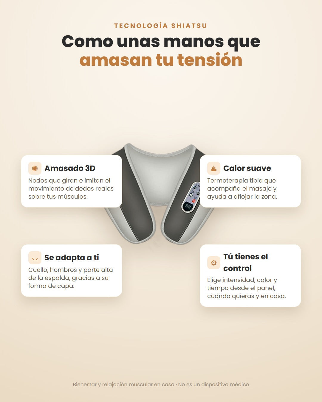 Mecanismo Shiatsu: nodos que amasan con calor