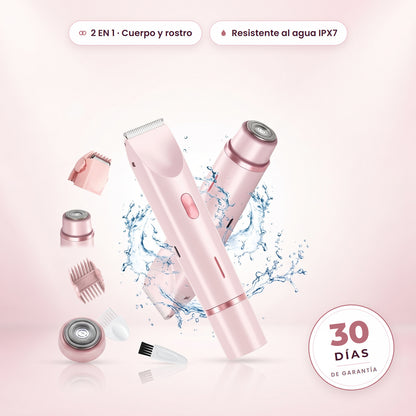 Set 2 en 1: recortadora corporal, afeitadora facial y accesorios