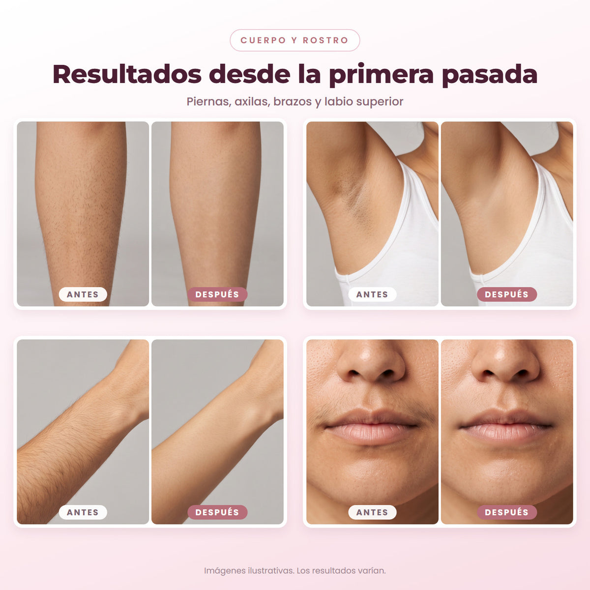 Resultados desde la primera pasada: antes y después