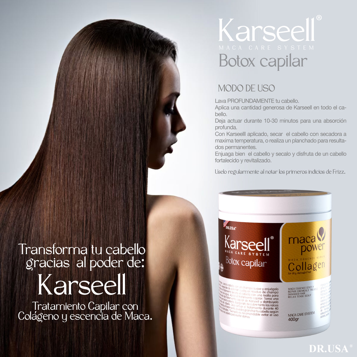 Karseell Botox Capilar mascarilla de colageno pote real 400g