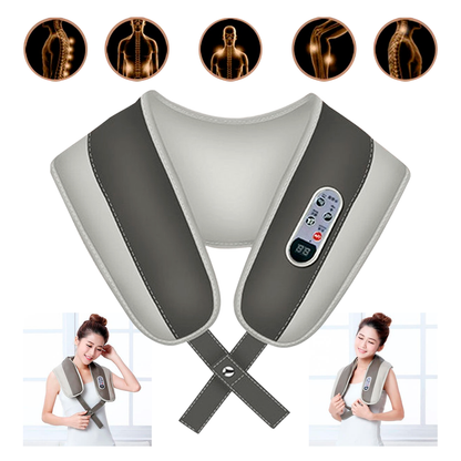 Masajeador de cuello y hombros shiatsu gris