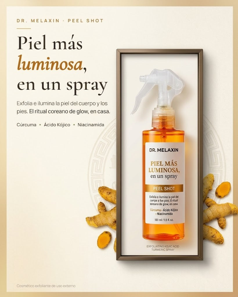 Peel Shot en set K-beauty con cúrcuma - piel más luminosa en un spray