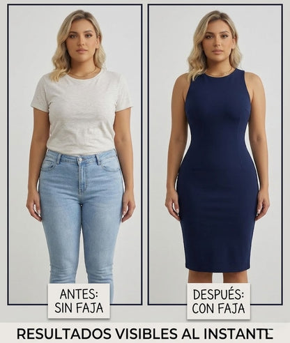 Antes y después con la Faja Fullbody - Resultados visibles al instante