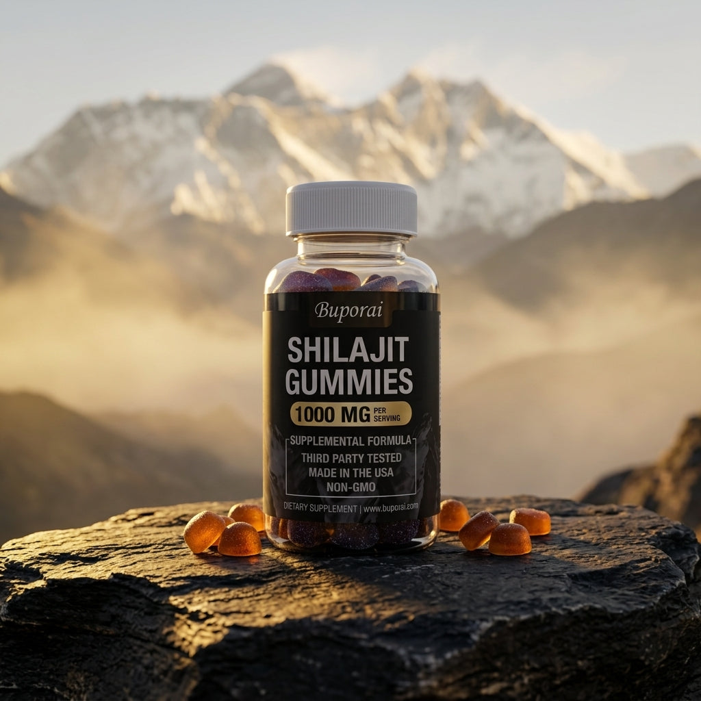 Shilajit Gomitas JAM - frasco real en el Himalaya